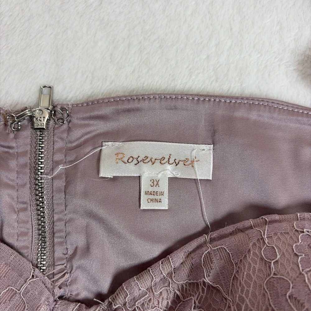 Rose Velvet Lace Corset Women's NWT Size 3XL Mauve Purple Bustier Retro Vintage - Picture 3 of 8